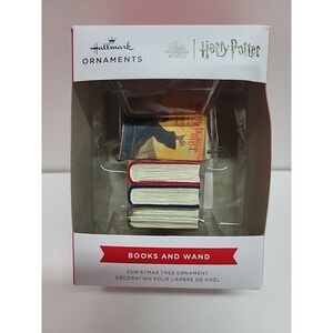 Hallmark Harry Potter Stacked Books and Wand Wizarding World Christmas Ornament